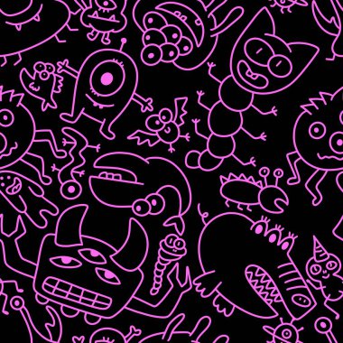 Çocuklar kusursuz uzaylılar ve canavarlar kumaşlar, tekstil, ambalaj kağıtları, ambalaj kağıtları ve defterler için. Yüksek kalite fotoğraf