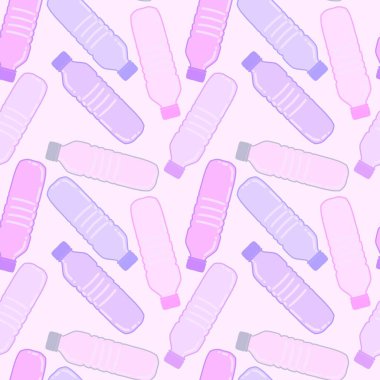 Renksiz plastik şişe desenli ambalajlar, kumaşlar, çocuklar, mutfak, spor ve defterler. Yüksek kalite fotoğraf