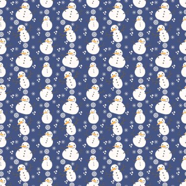 Çocuklar, hediyeler, kartlar, çarşaflar, ambalajlar, kumaşlar ve ambalajlar için kusursuz kardan adam desenleri. Yüksek kalite fotoğraf