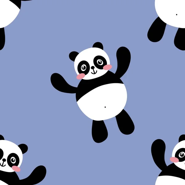 Patrón Panda Kawaii Sin Costuras Dibujos Animados Para Niños Telas — Foto de Stock