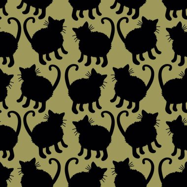 Kumaşlar, tekstil, ambalaj, hediyeler, kartlar, çarşaflar ve ambalaj kağıtları için kusursuz kedi desenleri. Yüksek kalite fotoğraf