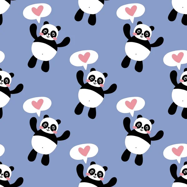 Patrón Panda Kawaii Sin Costuras Dibujos Animados Para Niños Telas —  Fotos de Stock