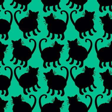 Kumaşlar, tekstil, ambalaj, hediyeler, kartlar, çarşaflar ve ambalaj kağıtları için kusursuz kedi desenleri. Yüksek kalite fotoğraf