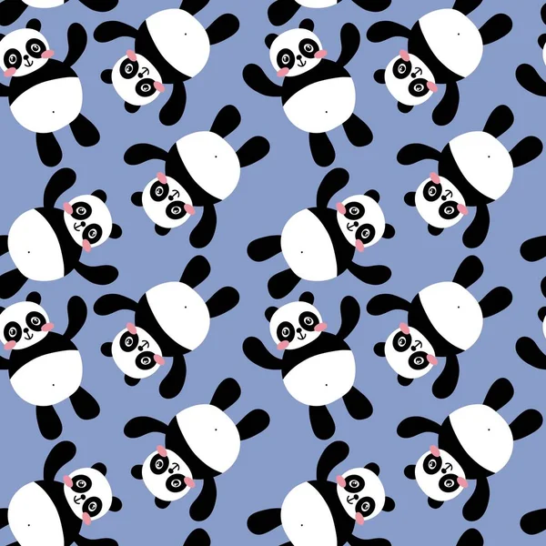 Patrón Panda Kawaii Sin Costuras Dibujos Animados Para Niños Telas — Foto de Stock
