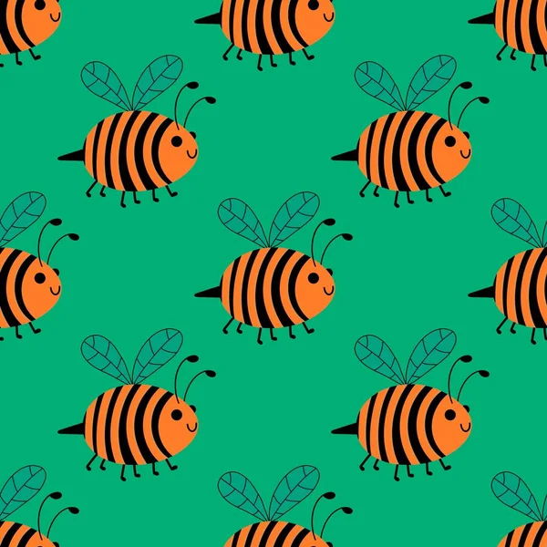 Kids Seamless Bee Pattern Wallpaper Fabrics Textiles Packaging Gifts Cards — Stockfoto