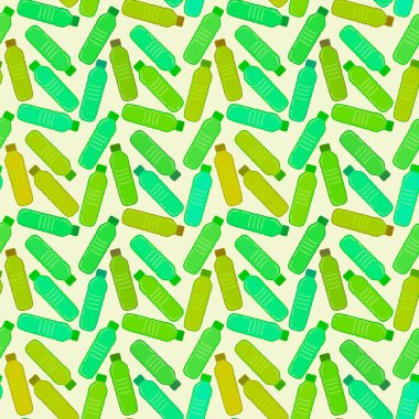 Renksiz plastik şişe desenli ambalajlar, kumaşlar, çocuklar, mutfak, spor ve defterler. Yüksek kalite fotoğraf