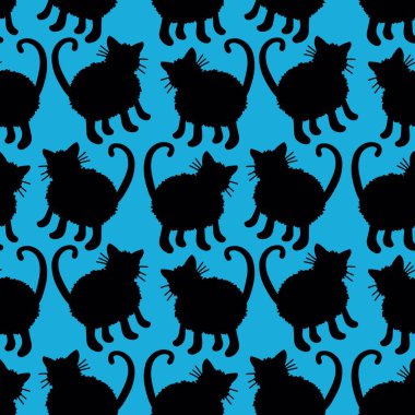 Kumaşlar, tekstil, ambalaj, hediyeler, kartlar, çarşaflar ve ambalaj kağıtları için kusursuz kedi desenleri. Yüksek kalite fotoğraf