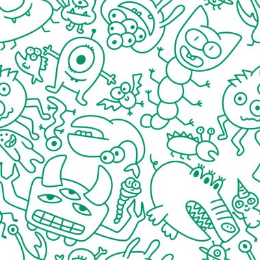 Çocuklar kusursuz uzaylılar ve canavarlar kumaşlar, tekstil, ambalaj kağıtları, ambalaj kağıtları ve defterler için. Yüksek kalite fotoğraf