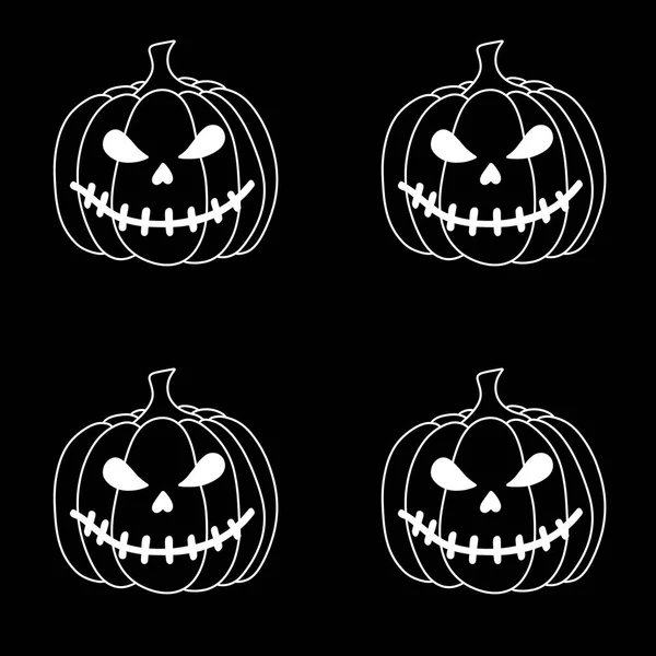 Halloween Tryck Med Tecknade Pumpor För Tyger Och Förpackningar Och — Stockfoto