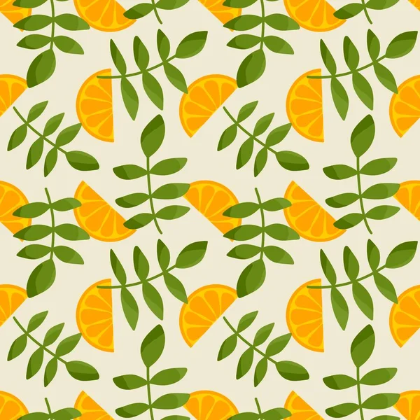 Patrón Naranjas Sin Costura Frutas Verano Para Telas Textiles Embalaje — Foto de Stock