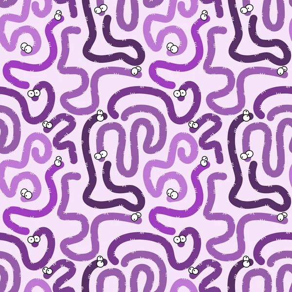 Padrão Worms Sem Costura Desenhos Animados Para Crianças Presentes Papel — Fotografia de Stock