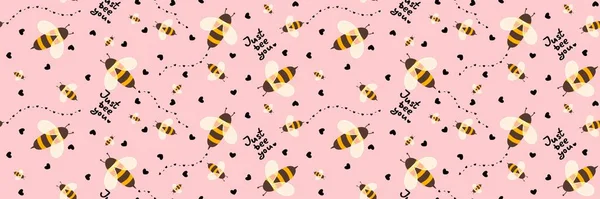 Kinderen Naadloos Bijenpatroon Voor Behang Stoffen Textiel Verpakking Geschenken Kaarten — Stockfoto