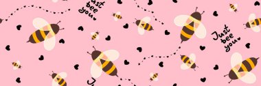 Kids seamless bee pattern for wallpaper and fabrics and textiles and packaging and gifts and cards and linens and wrapping paper. High quality photo