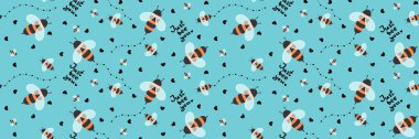 Kids seamless bee pattern for wallpaper and fabrics and textiles and packaging and gifts and cards and linens and wrapping paper. High quality photo