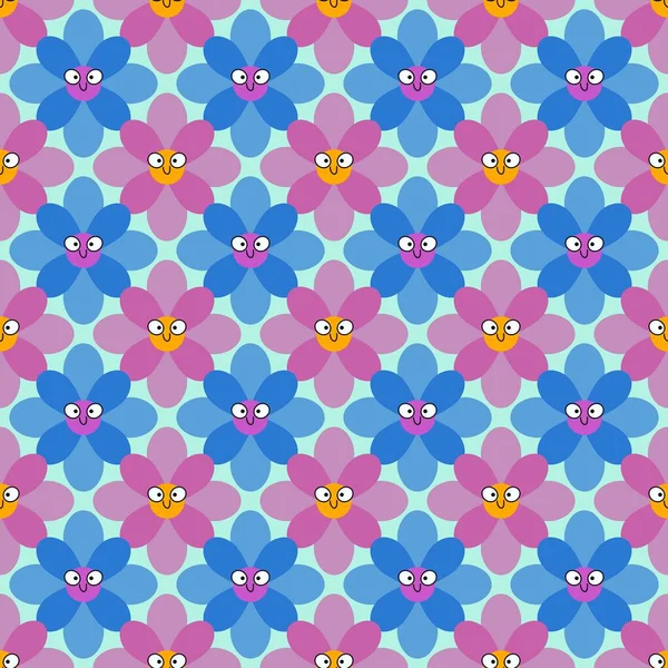 Simple cartoon seamless flower pattern for fabrics and textiles and packaging and wrapping paper and kids. High quality photo