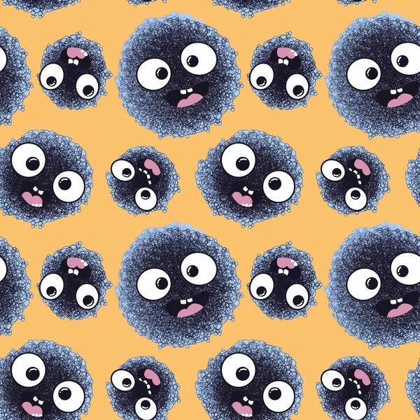 Cartoon seamless foam monster pattern for fabrics and packaging and gifts and linens and kids and wrapping paper. High quality photo