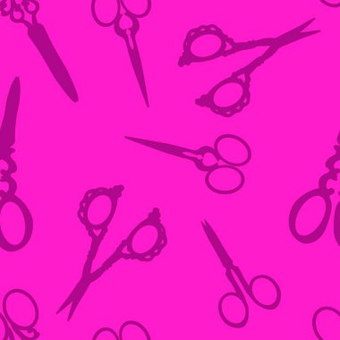 Kumaşlar, çarşaflar, ambalaj kağıtları, hobiler, çocuklar ve giysiler için dikişsiz makas deseni. Yüksek kalite fotoğraf