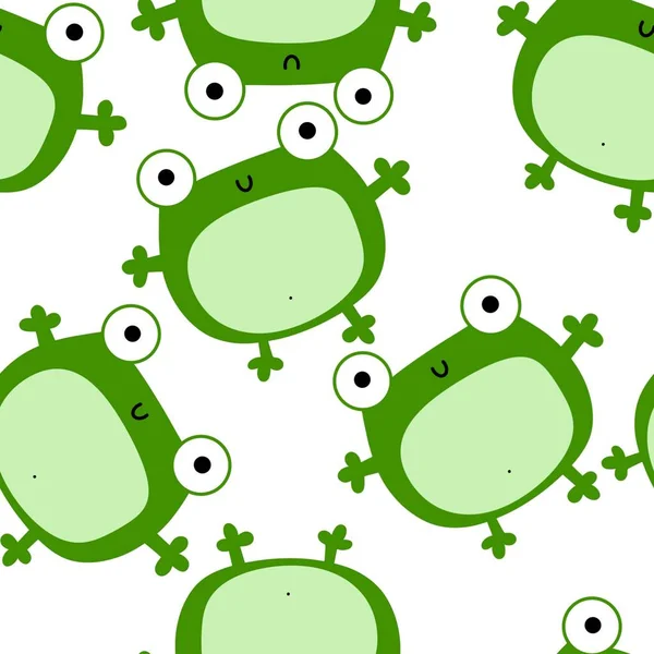 Cartoon seamless kawaii frogs pattern for kids and kindergarten and fabrics and wrapping paper. High quality photo