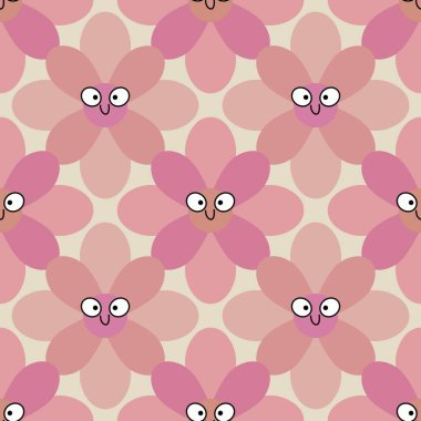 Kumaşlar, tekstil ürünleri, ambalajlar, ambalaj kağıtları ve çocuklar için basit, dikişsiz çiçek deseni. Yüksek kalite fotoğraf