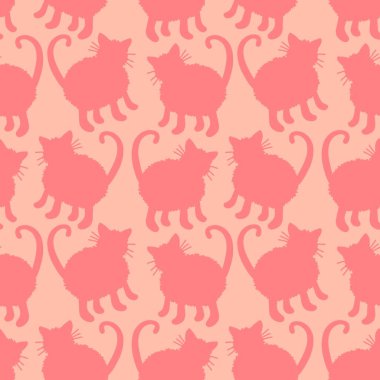 Kumaşlar, tekstil, ambalaj, hediyeler, kartlar, çarşaflar ve ambalaj kağıtları için kusursuz kedi desenleri. Yüksek kalite fotoğraf