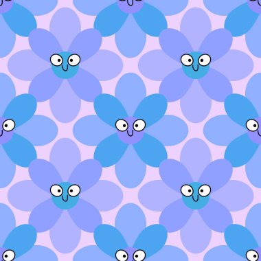 Kumaşlar, tekstil ürünleri, ambalajlar, ambalaj kağıtları ve çocuklar için basit, dikişsiz çiçek deseni. Yüksek kalite fotoğraf