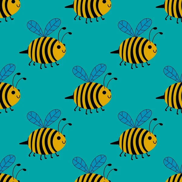 Kids Seamless Bee Pattern Wallpaper Fabrics Textiles Packaging Gifts Cards — Photo