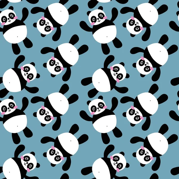 Patrón Panda Kawaii Sin Costuras Dibujos Animados Para Niños Telas — Foto de Stock