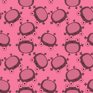 Çocuklar, anaokulu, kumaşlar ve ambalaj kağıtları için çizgi filmsiz kawaii kurbağaları deseni. Yüksek kalite fotoğraf