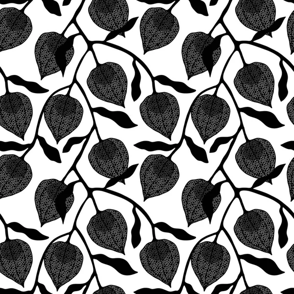 Podzimní Květinový Bezešvý Fyzalis Vzor Pro Tkaniny Balicí Papír Prádlo — Stock fotografie