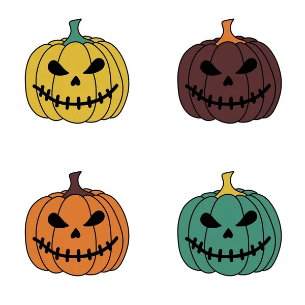 Halloween Print Met Cartoon Pompoenen Voor Stoffen Verpakking Inpakpapier Kinderen — Stockfoto