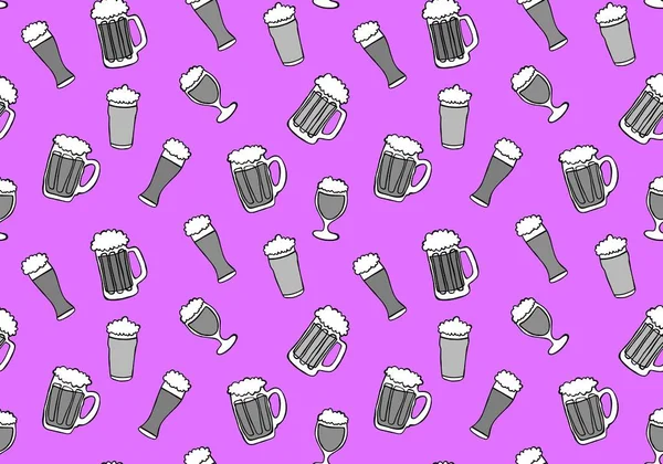 Octoberfest seamless beer pattern for fabrics and wrapping paper and menu and notebooks and packaging. High quality photo