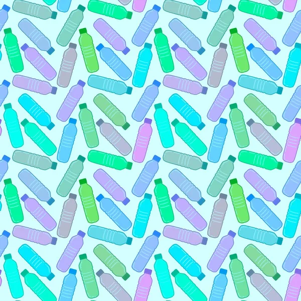 Renksiz plastik şişe desenli ambalajlar, kumaşlar, çocuklar, mutfak, spor ve defterler. Yüksek kalite fotoğraf
