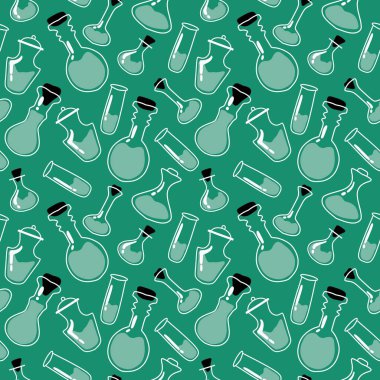 Kumaşlar, tekstil ürünleri, ambalaj kağıtları Cadılar Bayramı hediyeleri, giysiler ve çocuklar için kusursuz cadı iksiri deseni. Yüksek kalite fotoğraf