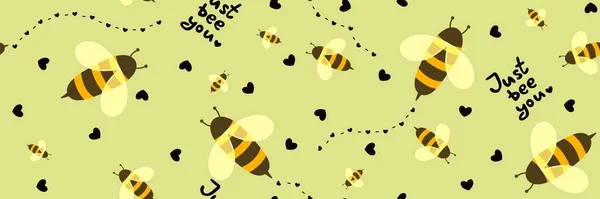 Kids Seamless Bee Pattern Wallpaper Fabrics Textiles Packaging Gifts Cards —  Fotos de Stock