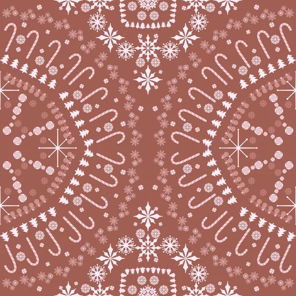 Zimní Bezešvé Vánoční Balicí Papír Vzor Pro Děti Balení Tkaniny — Stock fotografie