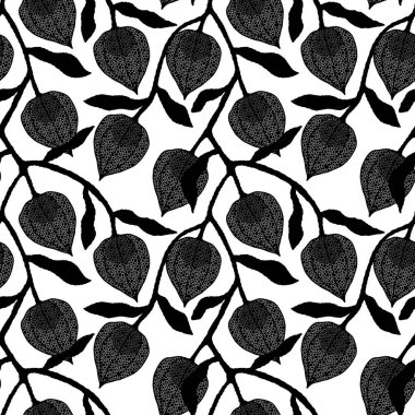 Kumaşlar, ambalaj kağıtları, çarşaflar, çocuklar, mutfak ve giysi baskıları için sonbahar çiçeksiz bitki örtüsü deseni. Yüksek kalite fotoğraf