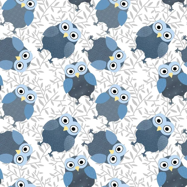 Cartoon seamless owl pattern for kids and fabrics and wrapping paper and notebooks and hobbies. High quality photo