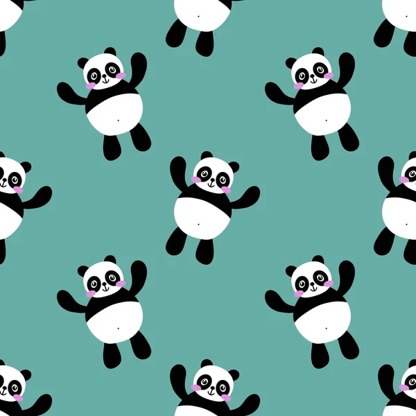Patrón Panda Kawaii Sin Costuras Dibujos Animados Para Niños Telas — Foto de Stock