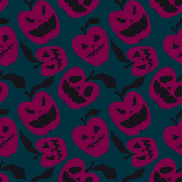 Halloween Tekenfilm Boze Appel Vampier Naadloos Patroon Voor Kleding Afdrukken — Stockfoto