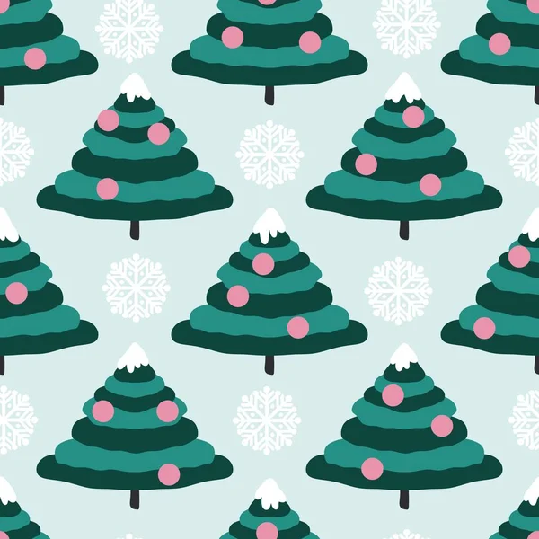 Zimní Bezešvé Vánoční Stromky Vzor Pro Balení Papíru Děti Tkaniny — Stock fotografie