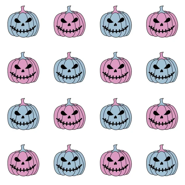 Halloween Tryck Med Tecknade Pumpor För Tyger Och Förpackningar Och — Stockfoto