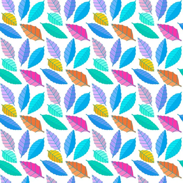 Podzimní Květinové Bezešvé Geometrické Listy Vzor Pro Tkaniny Balicí Papír — Stock fotografie