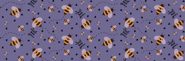 Kids seamless bee pattern for wallpaper and fabrics and textiles and packaging and gifts and cards and linens and wrapping paper. High quality photo