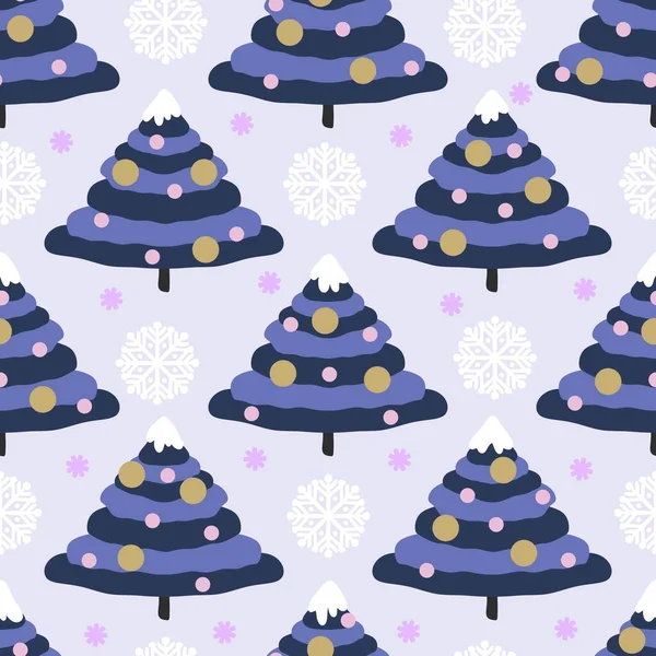 Winternahtlose Weihnachtsbaummuster Zum Einwickeln Von Papier Und Kindern Und Stoffen — Stockfoto