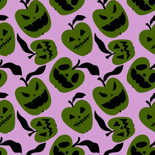 Halloween cartoon angry apple vampire seamless pattern for clothes print and wrapping paper and fabrics and notebooks and kids. High quality photo