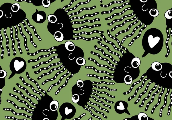 Zomer Zee Naadloze Cartoon Octopus Patroon Voor Stoffen Textiel Verpakking — Stockfoto