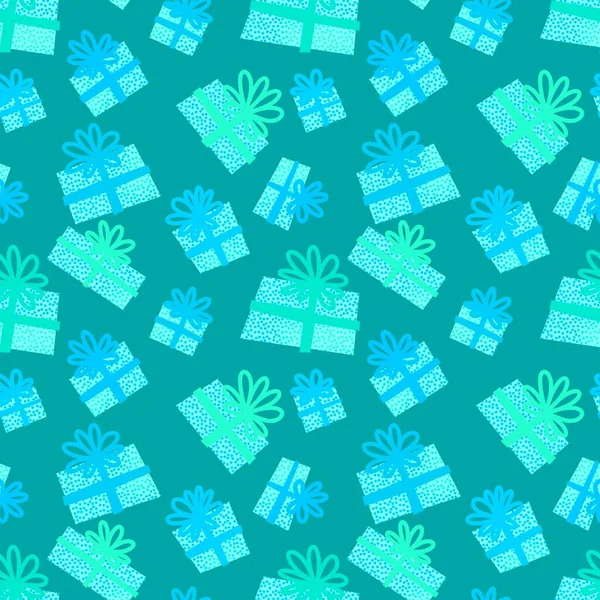 Christmas Seamless Present Pattern New Year Gifts Birthday Fabrics Notebooks — Stock Photo, Image