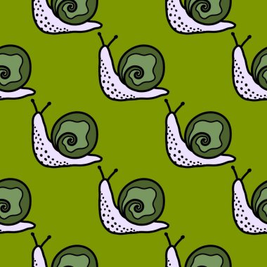 Duvar kağıdı, kumaş, tekstil, ambalaj, hediye paketi ve ambalaj kağıdı için kusursuz salyangoz deseni. Yüksek kalite fotoğraf