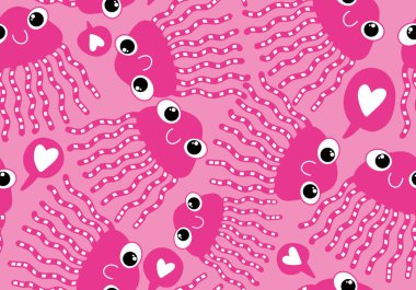 Kumaşlar, tekstil ve ambalajlar, ambalajlar, ambalajlar ve çocuklar için yaz denizi dikişsiz ahtapot deseni. Yüksek kalite fotoğraf