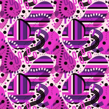 Kumaşlar, tekstil, ambalaj kağıtları, baskılar ve çocuklar için soyut, dikişsiz geometrik desen. Yüksek kalite fotoğraf